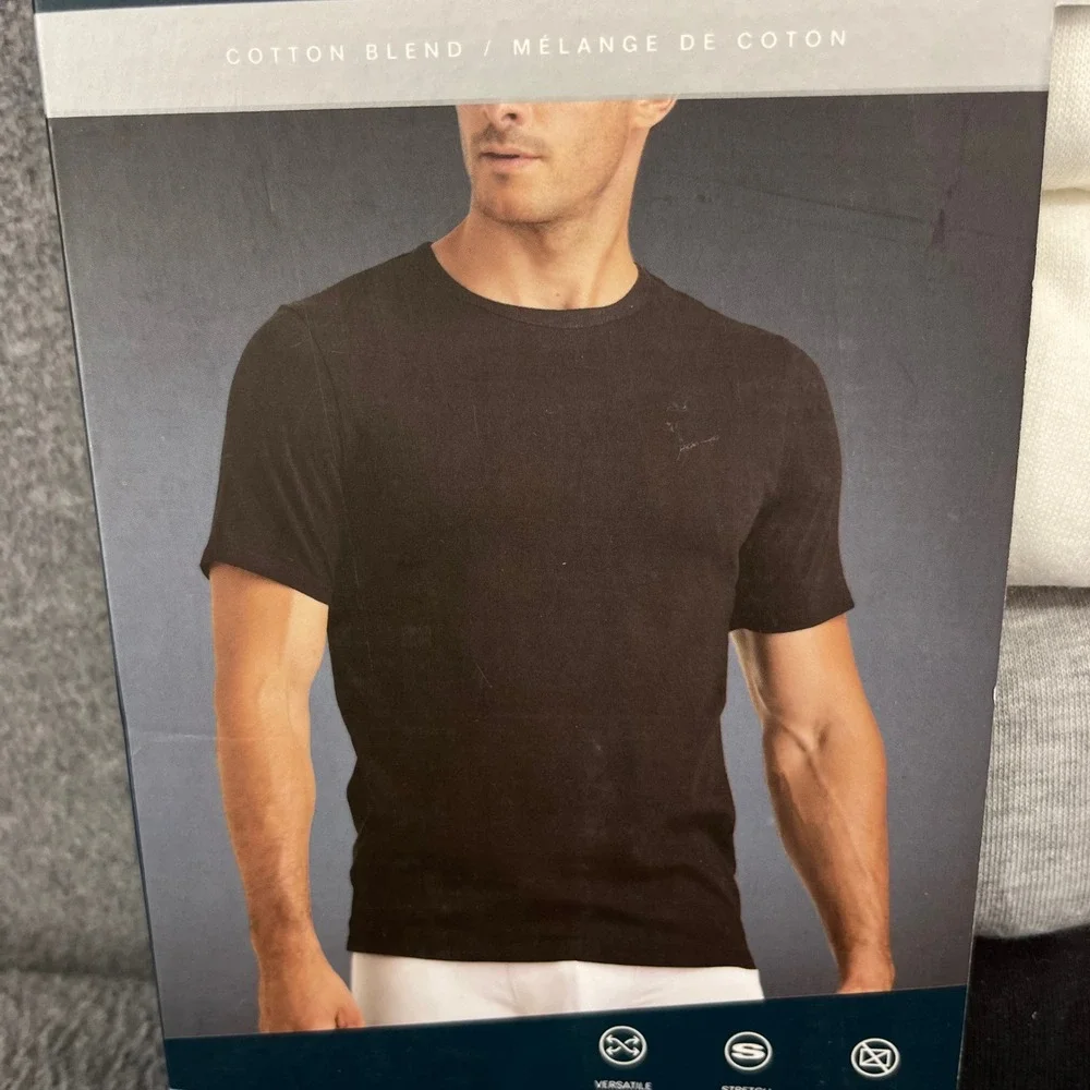 Perry Ellis Portfolio Undershirts Mens XL Multi Crew Neck 4 Pack Cotton Stretch